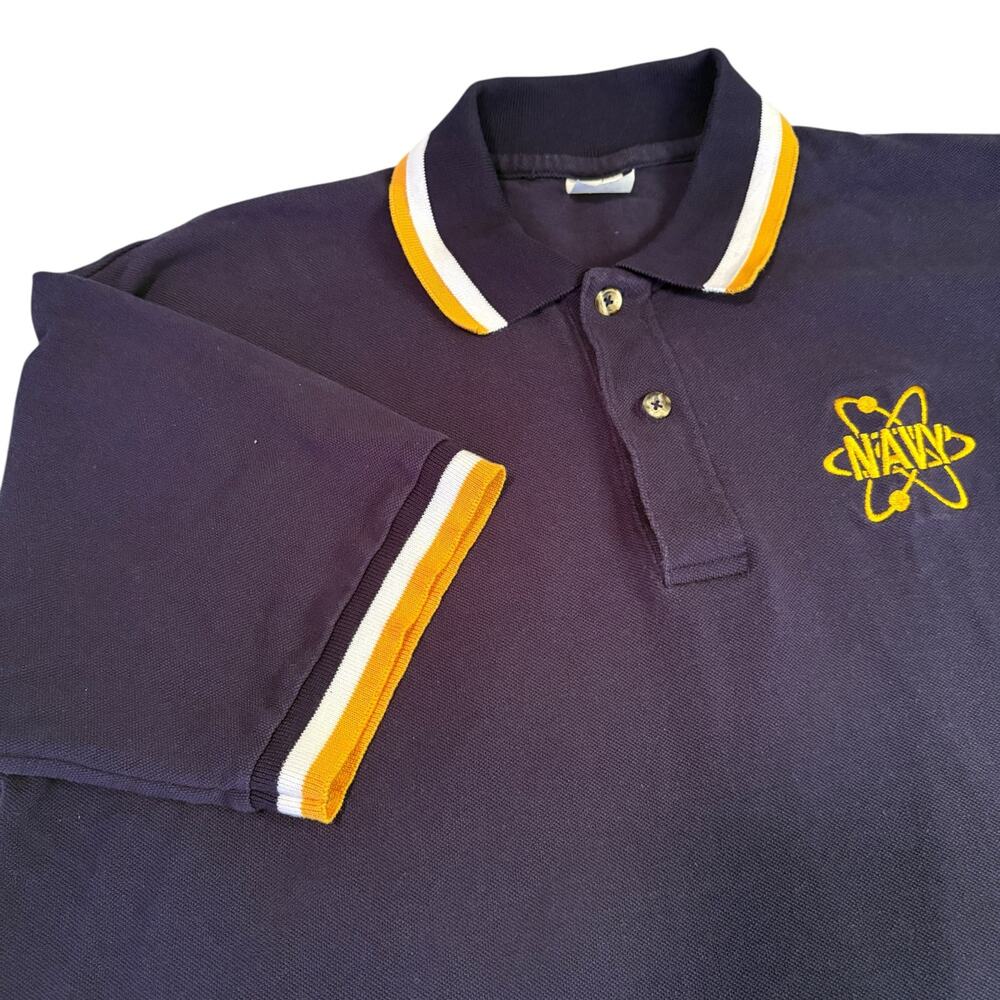 US Navy Polo With Navy Embroidered‎ on Front Sz